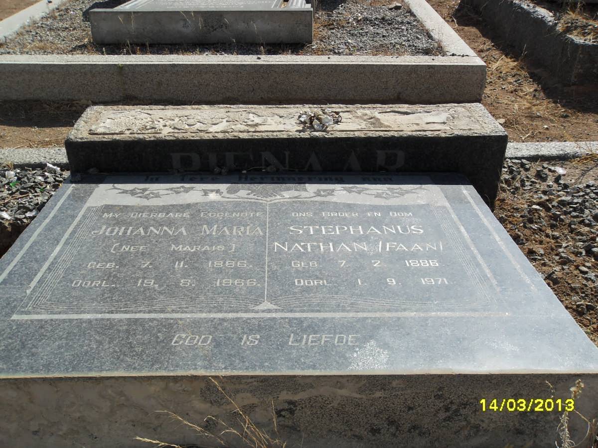 PIENAAR Stephanus Nathan 1886-1971 &amp; Johanna Maria MARAIS 1886-1966