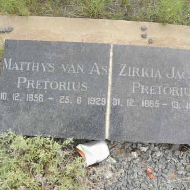 PRETORIUS Matthys van As 1856-1929 &amp; Zirkia Jacoba 1865-1928