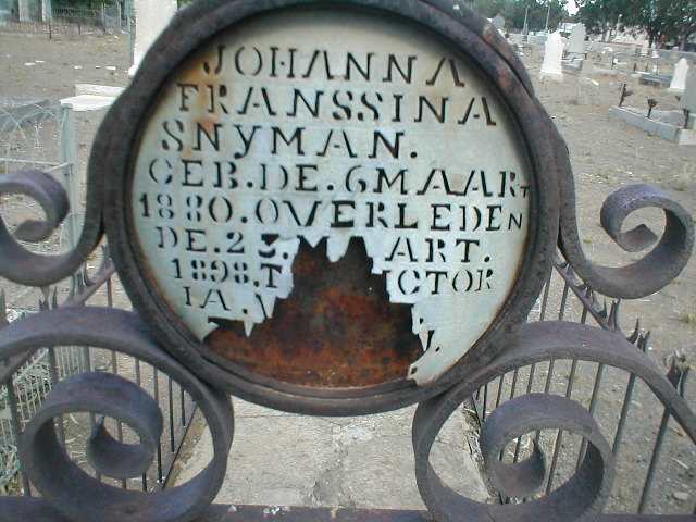SNYMAN Johanna Franssina 1880-1898