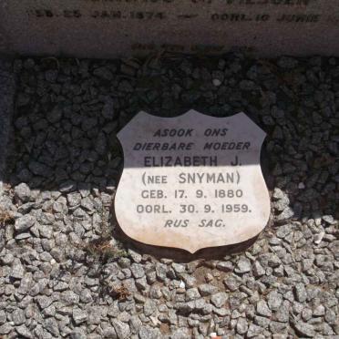 VILJOEN Ignatius ? 1874-?5 &amp; Elizabeth J. SNYMAN 1880-1959