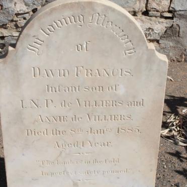 VILLIERS David Francis, de -1885