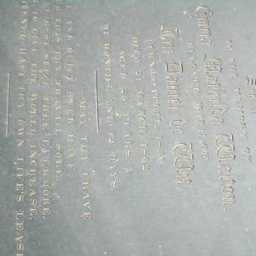 WIT Emma Mathilda, de nee WALTON 1836-1862