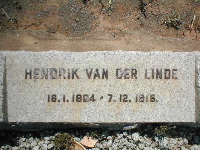 LINDE Hendrik, van der 1884 - 1915