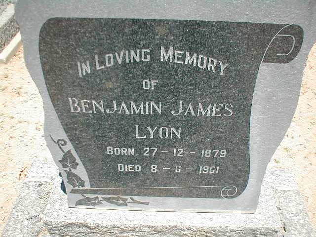 LYON Benjamin James 1879-1961