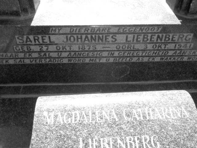 LIEBENBERG Sarel Johannes 1875-1941