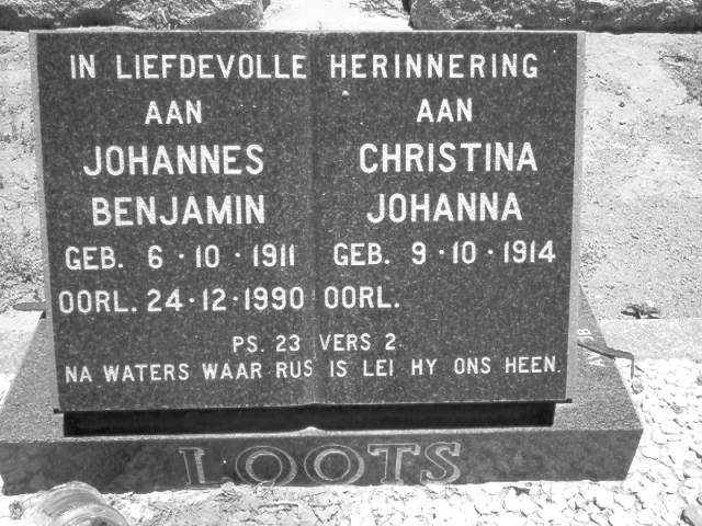 LOOTS Johannes Benjamin 1911-1990 &amp; Christina Johanna 1914-
