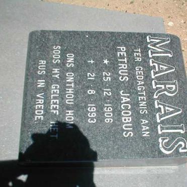 MARAIS Petrus Jacobus 1906-1993