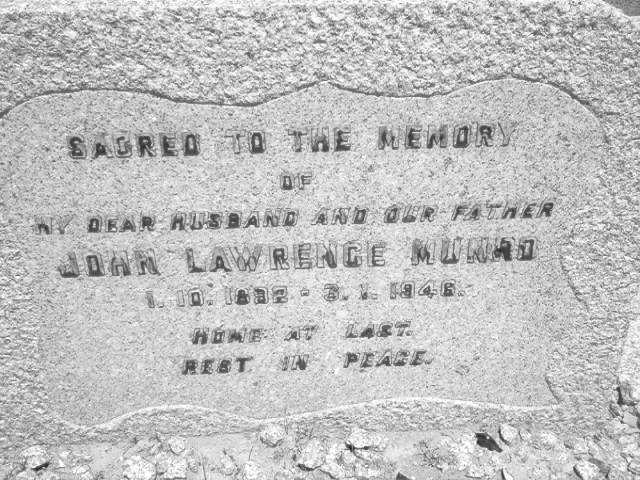 MUNRO John Lawrence 1882-1946