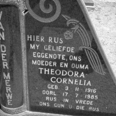MERWE Theodora Cornelia, van der 1916-1985