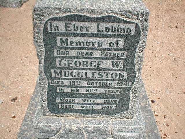 MUGGLESTON George W. -1941