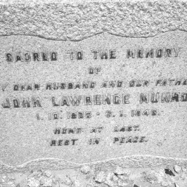 MUNRO John Lawrence 1882-1946