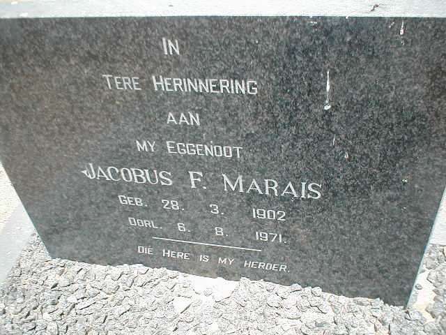 MARAIS Jacobus F. 1902-1971