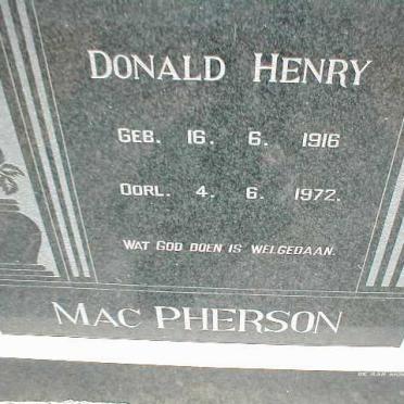 MAC PHERSON Donald Henry 1916-1972