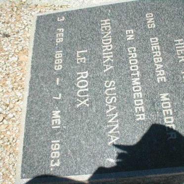 ROUX Hendrika Susanna, le 1869-1963