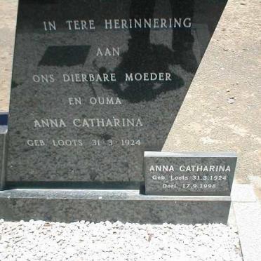RENSBURG Anna Catharina, Jansen van nee LOOTS 1924-1998