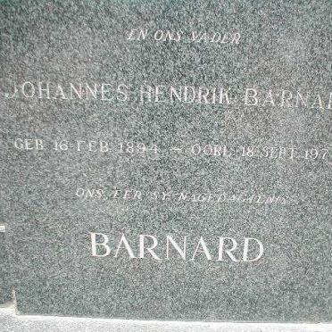 BARNARD Johannes Hendrik 1894-1974