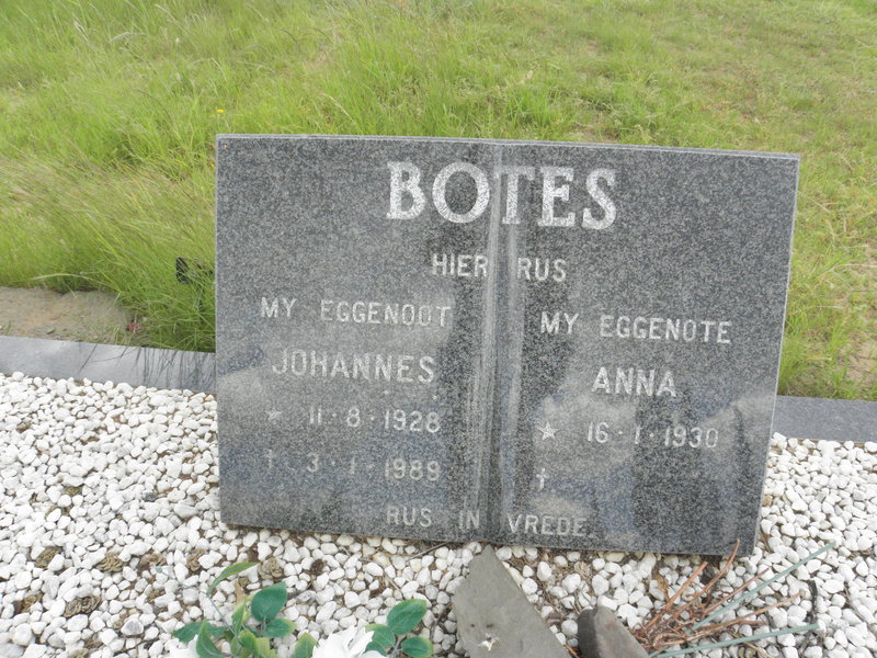 BOTES Johannes 1928-1989 &amp; Anna 1930-