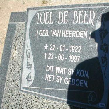 BEER Toel, de nee VAN HEERDEN 1922-1997