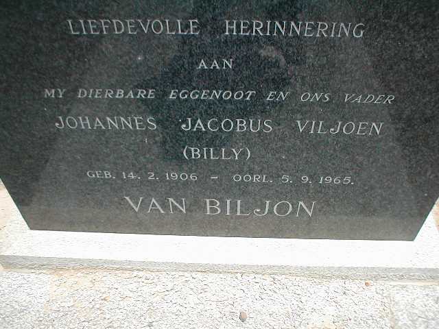 BILJON Johannes Jacobus Viljoen, van 1906-1965