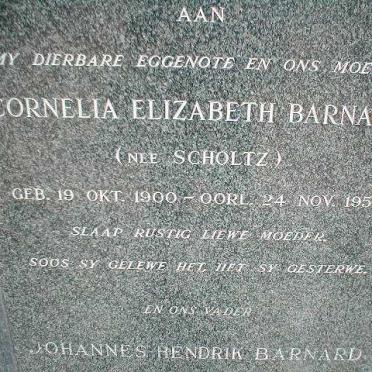 BARNARD Johannes Hendrik &amp; Cornelia Elizabeth SCHOLTZ 1900-1955