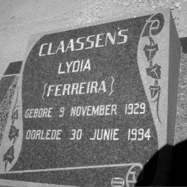 CLAASSENS Lydia nee FERREIRA 1929-1994