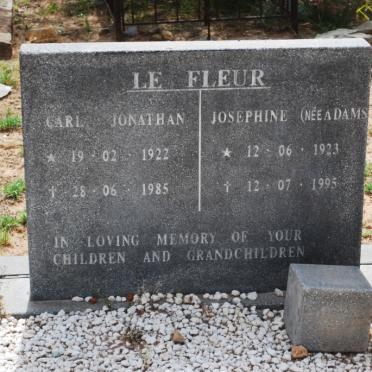 FLEUR Carl Jonathan, le 1922-1985  &amp; Josephine ADAMS 1923-1995