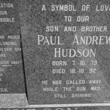 HUDSON Paul Andrew 1973-1992