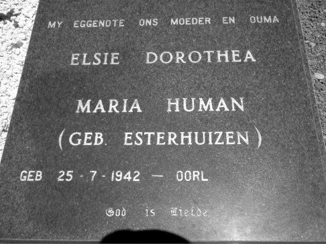 HUMAN Elsie Dorothea Maria nee ESTERHUIZEN 1942-