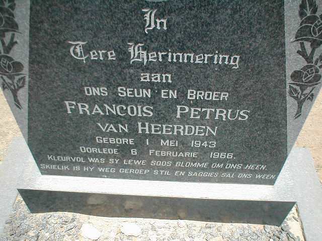 HEERDEN Francois Petrus, van 1943-1966