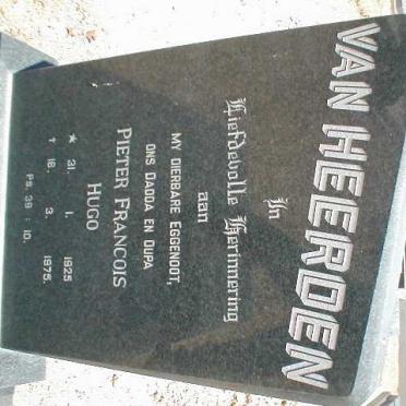 HEERDEN Pieter Francois Hugo, van 1925-1975
