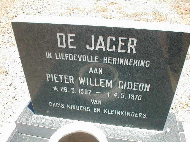 JAGER Pieter Willem Gideon, de 1907-1976