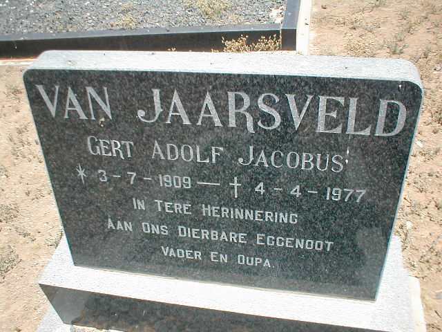JAARSVELD Gert Adolf Jacobus, van 1909-1977