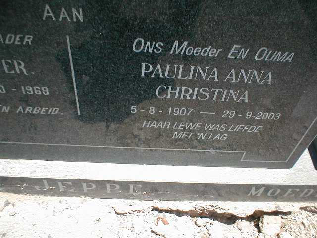 JEPPE Paulina Anna Christina 1907-2003