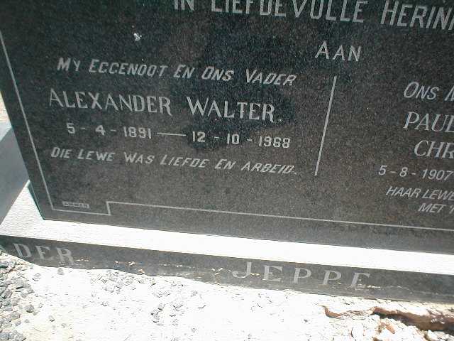 JEPPE Alexander Walter 1891-1968
