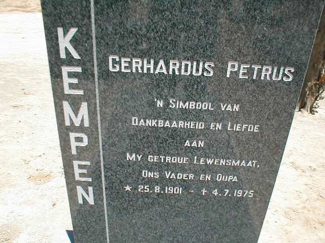 KEMPEN Gerhardus Petrus 1901-1975