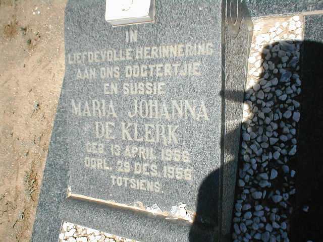 KLERK Maria Johanna, de 1956-1956