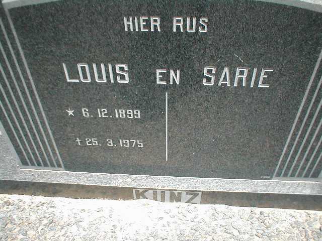 KUNZ Louis 1899-1975 &amp; Sarie