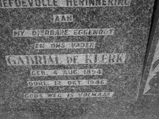 KLERK Gabrial, de 1894-1946