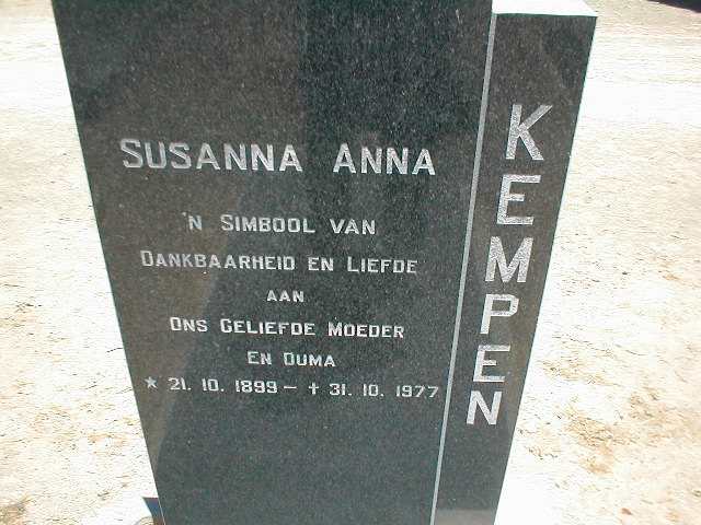 KEMPEN Susanna Anna 1899-1977