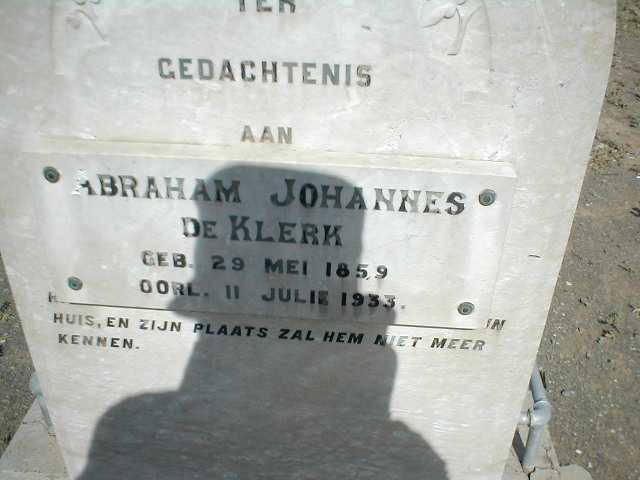 KLERK Abraham Johannes, de 1859-1933