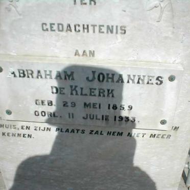 KLERK Abraham Johannes, de 1859-1933