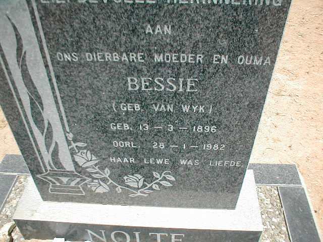 NOLTE Bessie nee VAN WYK 1896-1982