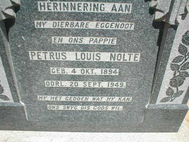 NOLTE Petrus Louis 1894-1949