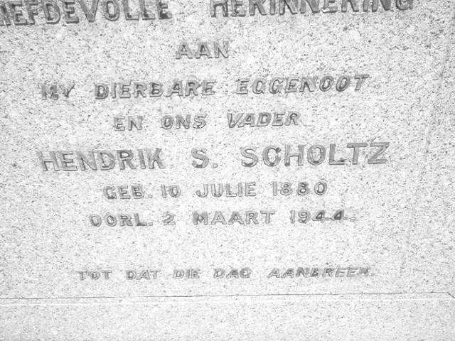 SCHOLTZ Hendrik S. 1880-1944