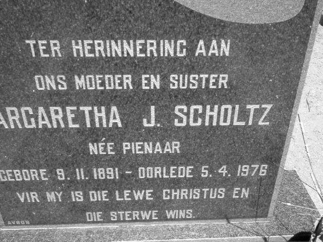 SCHOLTZ Margaretha nee PIENAAR 1891-1976