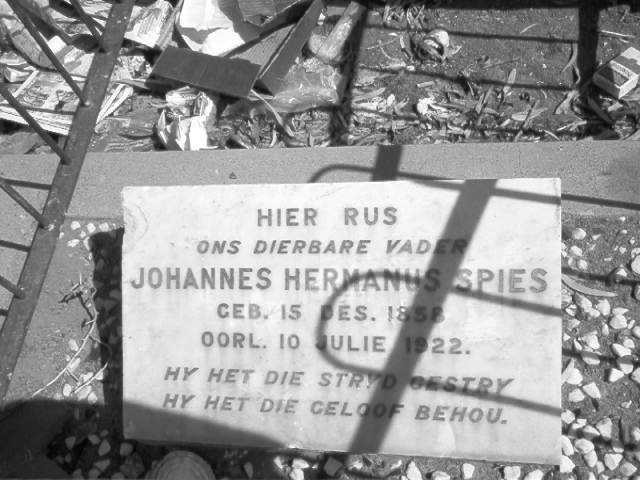 SPIES Johannes Hermanus 1858-1922