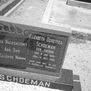 SCHOEMAN Elizabeth Dorothea nee THERON 1900-1996