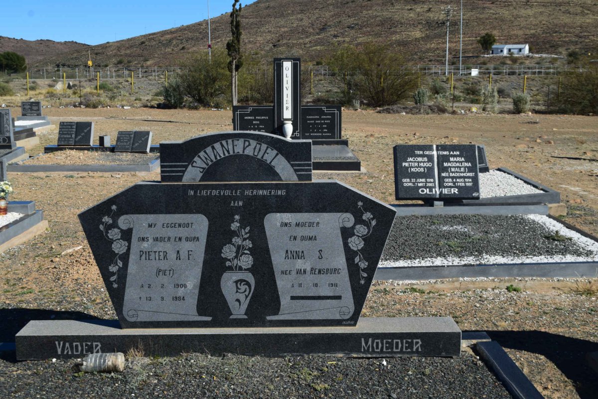 SWANEPOEL Pieter A.F. 1900-1984 &amp; Anna S. VAN RENSBURG 1911-