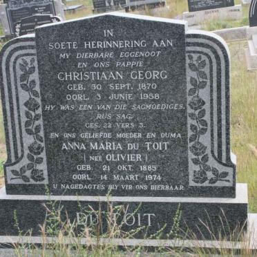 TOIT Christiaan Georg, du 1870-1958 &amp; Anna Maria OLIVIER 1885-1974