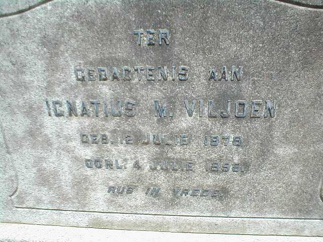 VILJOEN Ignatius M 1878-1955